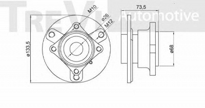 TREVI AUTOMOTIVE wb1154 -  Комплект подшипника ступицы колеса